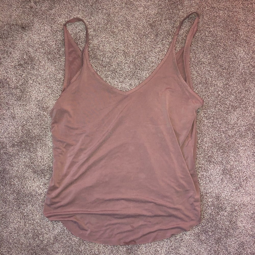 purple flowy tank top